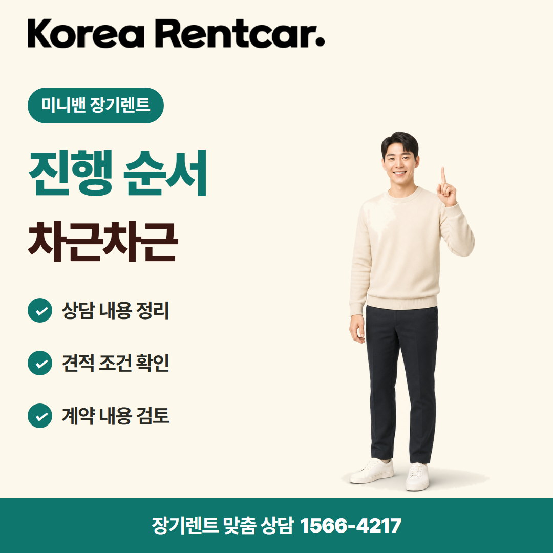 미니밴 장기렌트 · 이용 절차 카드뉴스